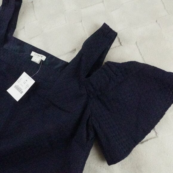 J.Crew Cold shoulder dress Womens Small Navy Bkue - Picture 3 of 12